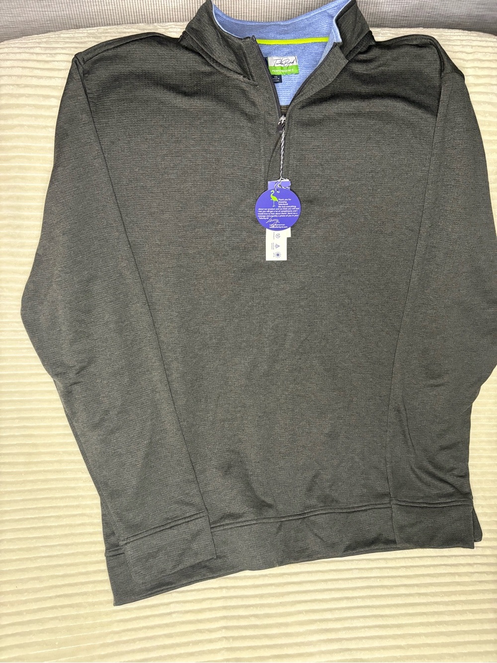 TailorByrd Performance Mens XXL Heather Gray 1/4 Zip Golf Pullover Sweater NWT